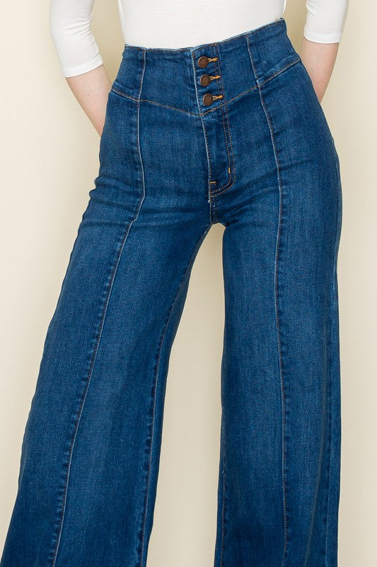 O2 Denim Wide Leg Denim Pants Baggy Style