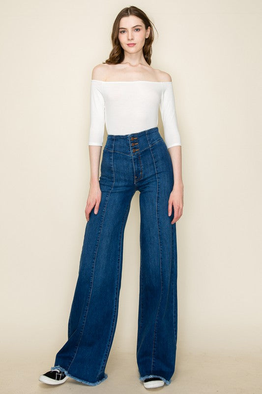 O2 Denim Wide Leg Denim Pants Baggy Style