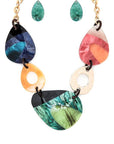 Mix Media Resin Statement Necklace Set