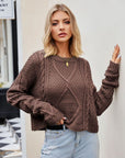 Cable Knit Cropped Sweater