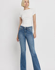 VERVET by Flying Monkey High Rise Slant Hem Flare Jeans