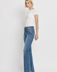 VERVET by Flying Monkey High Rise Slant Hem Flare Jeans