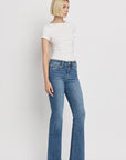 VERVET by Flying Monkey High Rise Slant Hem Flare Jeans