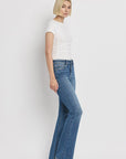 VERVET by Flying Monkey High Rise Slant Hem Flare Jeans