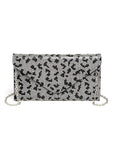 Rhinestone Animal Print Convertible Clutch