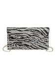 Rhinestone Animal Print Convertible Clutch