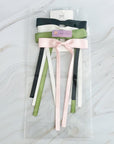 Ballerina Slim Bow Hair Clip Set Of 4