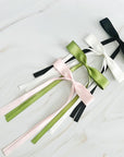 Ballerina Slim Bow Hair Clip Set Of 4