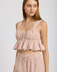 Emory Park Babydoll Cropped Top