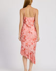 Emory Park Floral Asymmetrical Dress with Ruffle Detail