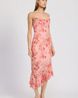 Emory Park Floral Asymmetrical Dress with Ruffle Detail