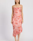 Emory Park Floral Asymmetrical Dress with Ruffle Detail