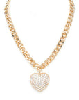 Crystal Heart Pendant Necklace Set