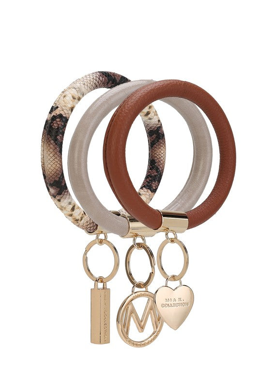 MKF Collection Bangle Wristlet Keychain Set