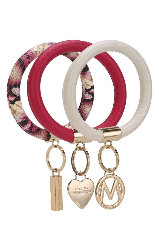 MKF Collection Bangle Wristlet Keychain Set