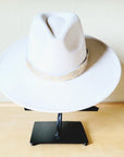 Cream & Gold Metallic Leather Hat Band Only 984e