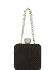 Rhinestone Paved Square Shape Crossbody Bag