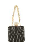 Rhinestone Paved Square Shape Crossbody Bag