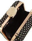 Rhinestone Paved Square Shape Crossbody Bag