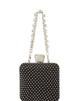 Rhinestone Paved Square Shape Crossbody Bag