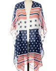 Americana Star Printed Kimono Cardigan