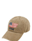 American Flag Embroidered Pigment Cap