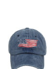 American Flag Embroidered Pigment Cap