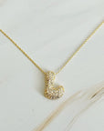 Crystal Bubble Initial Necklace