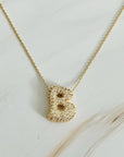 Crystal Bubble Initial Necklace