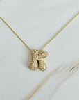 Crystal Bubble Initial Necklace