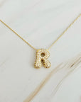 Crystal Bubble Initial Necklace