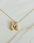 Crystal Bubble Initial Necklace