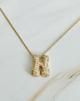 Crystal Bubble Initial Necklace