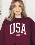 USA Est 1776 Graphic Fleece Sweatshirts