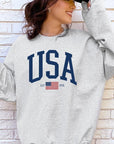 USA Est 1776 Graphic Fleece Sweatshirts