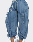 Athina Urban Chic Drawstring Denim Cargo Pants