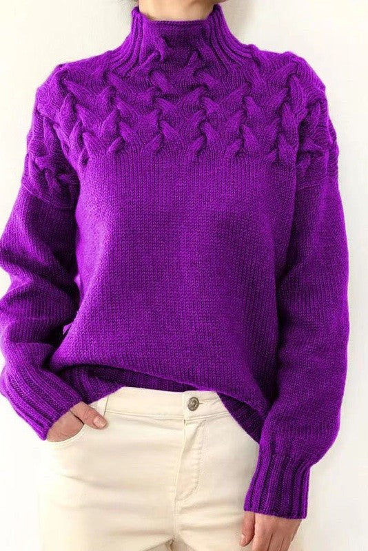 Mock Neck Knit Sweater