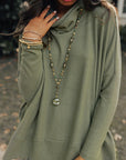 Women Cowl Neck Shift Tunic Top