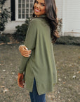 Women Cowl Neck Shift Tunic Top