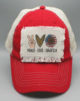 Patriotic Peace Love America Hat