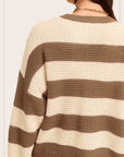 Striped Round Neck Loose Fit Sweater