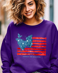 Butterfly USA Flag Graphic Fleece Sweatshirts