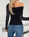 Long Sleeve One Shoulder Blouse