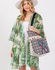 Dragonfly and Tassel Beaded Tote Bag