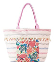 Turtle and Tassel Beaded Tote Bag