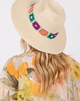 Flower Straw Band Sun Hat