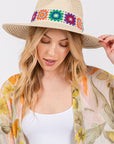 Flower Straw Band Sun Hat