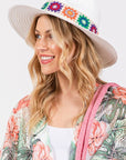 Flower Straw Band Sun Hat