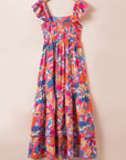 Women Print Sleeveless Ruffle Tiered Maxi Dress