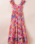 Women Print Sleeveless Ruffle Tiered Maxi Dress